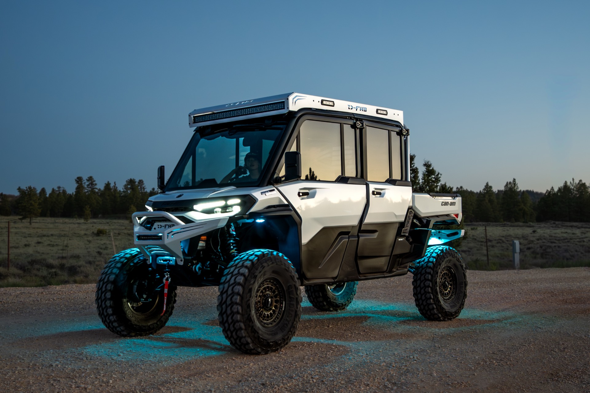 Can-Am Defender with D-FAB custom bumper and roof rack